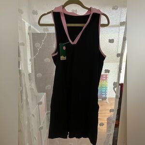 NWT Halara Golf/Tennis mini dress w/ matching bike shorts black/pink